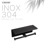 Hộp đựng giấy vệ sinh đôi có kệ Caesar Q6304B màu đen