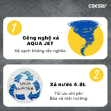 Bồn cầu 2 khối Caesar CT1325 xả 1 nhấn nắp thường