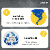 Bồn cầu 2 khối Caesar CTS1338 xả 1 nhấn nắp êm
