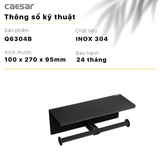 Hộp đựng giấy vệ sinh đôi có kệ Caesar Q6304B màu đen