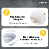 Bồn cầu 2 khối Caesar CT1325 xả 1 nhấn nắp thường