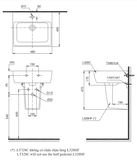 Lavabo chậu rửa mặt TOTO LHT328C#XW treo tường chân ngắn