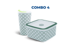 Combo 4: Ly sứ - Hộp sứ dưỡng sinh (hoa văn Komos) sứ Minh Long