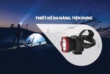 Đèn pin đội đầu SHE-5032 cỡ trung, đen đỏ, sáng trắng