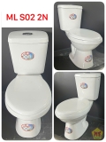 Bồn cầu 2 khối Minh Long VIMISCO S02 xả 2 nhấn nắp thường