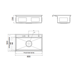 Chậu rửa chén 1 hộc Luxta LC8050-3.0 Inox 304 dài 80cm