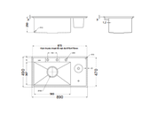 Chậu rửa chén 1 hộc Luxta LC8949F-3.0 Inox 304 dài 89cm