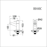 Vòi lavabo chậu rửa mặt Caesar B040C nước lạnh