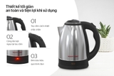 Ấm siêu tốc Inox 1.8L Happytime HTD1021