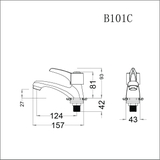 Vòi lavabo chậu rửa mặt Caesar B101C nước lạnh