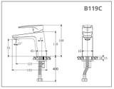 Vòi lavabo chậu rửa mặt Caesar B119C nước lạnh