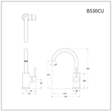 Vòi lavabo chậu rửa mặt Caesar B530CU nóng lạnh kèm nút xả nhấn