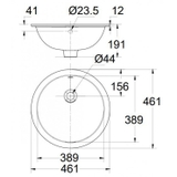 Lavabo chậu rửa mặt American Standard 0433-WT âm bàn tròn