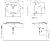 Lavabo chậu rửa mặt INAX L-2395V bán âm dương vành (L-2395V)