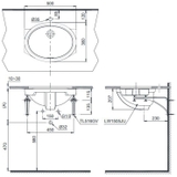 Lavabo chậu rửa mặt TOTO LW1505V#XW âm bàn sứ chống bám bẩn