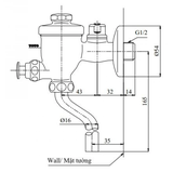 Van Xả Nhấn Bồn Tiểu Nam TOTO DU601SRR