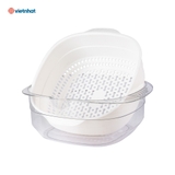 Bộ chậu rổ Nhật vuông trung Hokori nhựa Việt Nhật 2338