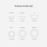 Bộ đồ ăn sứ Minh Long 10 người 36 sản phẩm - Daisy - Bóng Bay