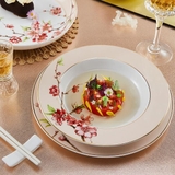 Bộ đồ ăn sứ Minh Long 23 sản phẩm - Camellia - Hoa Đào