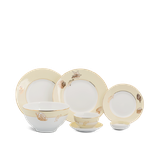 Bộ đồ ăn sứ Minh Long 6 người 25 sản phẩm - Camellia - Hương Biển kem