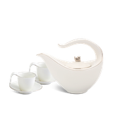 Bộ trà sứ Minh Long 0.45 L - Anh Vũ - Chỉ Bạch Kim