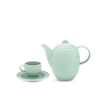 Bộ trà sứ Minh Long 0.8 L Cordon - Men Ngọc Sương Mờ