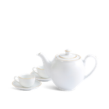 Bộ trà sứ Minh Long 0.8 L - Camellia - Chỉ Vàng