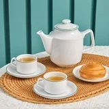 Bộ trà sứ Minh Long 1.1 L - Jasmine - Chỉ Xanh Lá
