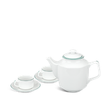 Bộ trà sứ Minh Long 1.1 L - Jasmine - Chỉ Xanh Lá