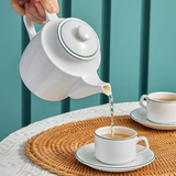 Bộ trà sứ Minh Long 1.1 L - Jasmine - Chỉ Xanh Lá