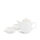 Bộ trà sứ Minh Long 0.7 L - Jasmine - Viền chỉ vàng