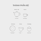 Bộ trà sứ Minh Long cao 1.3 L - Sago - Thiên Tuế