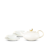 Bộ trà sứ Minh Long elip 0.47 L - Anna - Viền Chỉ Vàng (Minh Nguyệt)