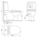Bồn cầu 2 khối Viglacera VI107