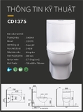 Bồn cầu 1 khối Caesar C/CD1375 nắp êm
