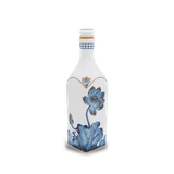 Chai sứ dưỡng sinh vuông sứ Minh Long 1.0 L + nắp (K1) - Dưỡng Sinh - Sen Cobalt