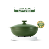 Chảo dưỡng sinh sứ Minh Long Healthycook Luna (Chảo xào) 12 L + nắp