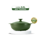 Chảo dưỡng sinh sứ Minh Long Healthycook Luna (Chảo xào) 8.0 L + nắp