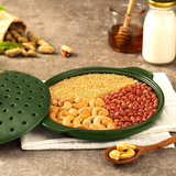 Chảo nướng dưỡng sinh sứ Minh Long Healthycook 20.5 cm + nắp có lỗ