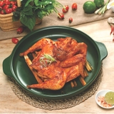 Chảo nướng dưỡng sinh sứ Minh Long Healthycook 28 cm + nắp có lỗ