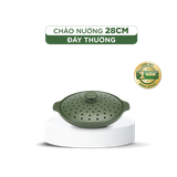Chảo nướng dưỡng sinh sứ Minh Long Healthycook 28 cm + nắp có lỗ