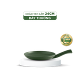 Chảo tay cầm dưỡng sinh sứ Minh Long Healthycook 24 cm (CK)