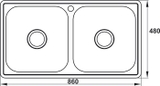 Chậu Inox Hafele HS20-SSN2R90M