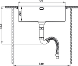 Chậu Inox Hafele HS21-SSN1S80