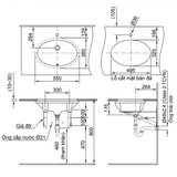 Lavabo chậu rửa mặt INAX AL-2216V âm bàn sứ chống bám bẩn Aquaceramic (AL2216V)