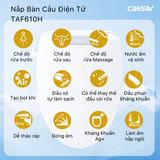 Bồn Cầu 1 khối CAESAR C1353F Nắp Rửa Điện Tử TAF610H