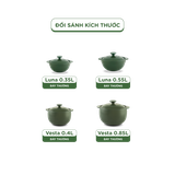 Combo 4 nồi dưỡng sinh sứ Minh Long Healthycook (0.35/0.55/0.4/0.85)