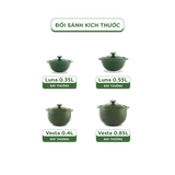 Combo 6 nồi dưỡng sinh sứ Minh Long Healthycook (0.35/0.4/2 0.55/ 2 0.85)