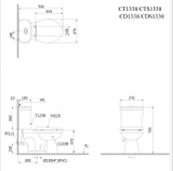 Bồn cầu 2 khối Caesar CT1338 xả 1 nhấn nắp thường