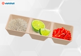 Đĩa chấm phíp vuông 3 ngăn nhựa Việt Nhật 1221